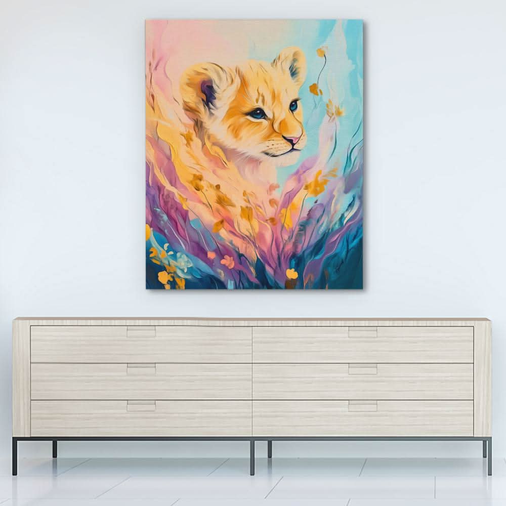 Floral Cub - Pastel Wall Art for Kids Room