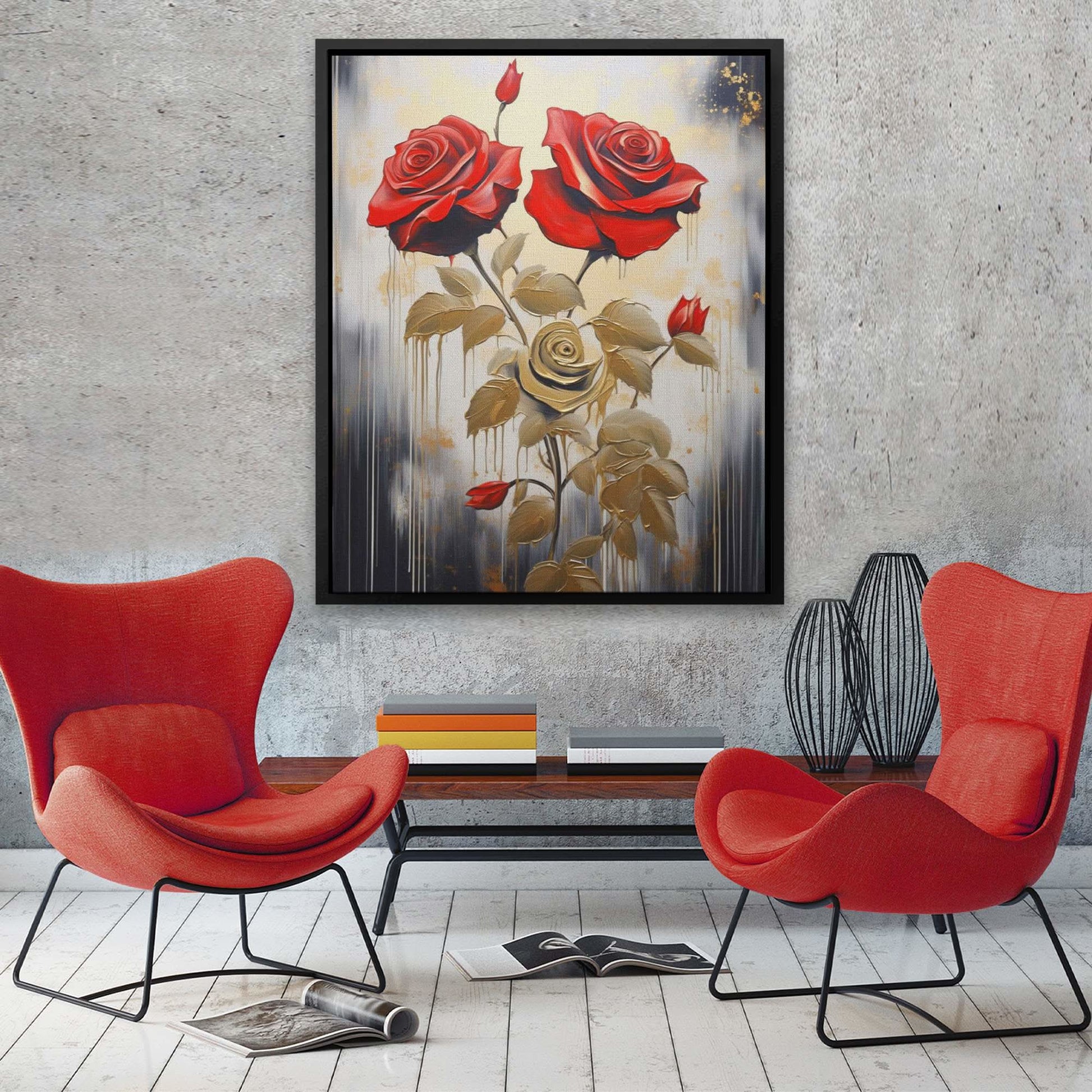 Floral Elegance - Large Abstract Canvas Print