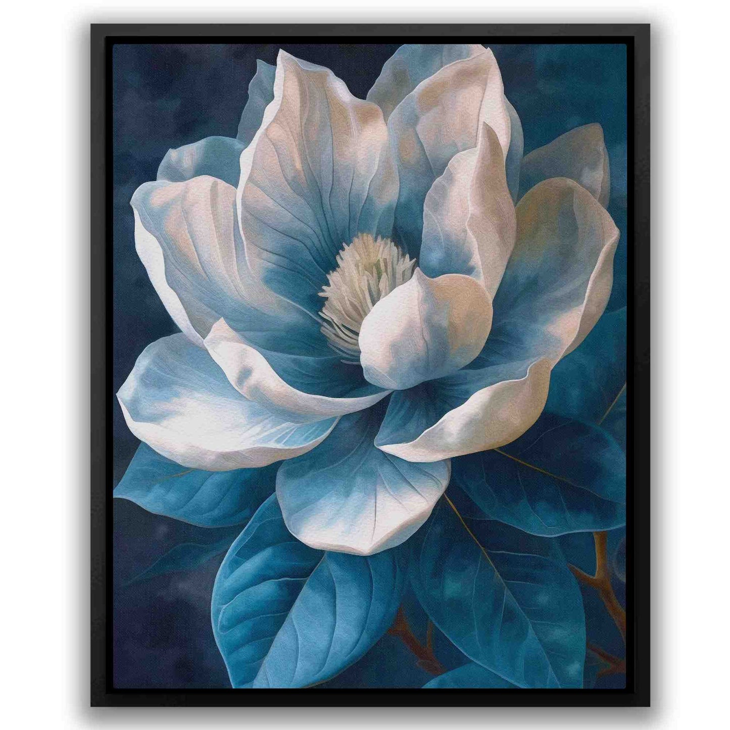 Floral Fantasies - Blue Floral Canvas Print