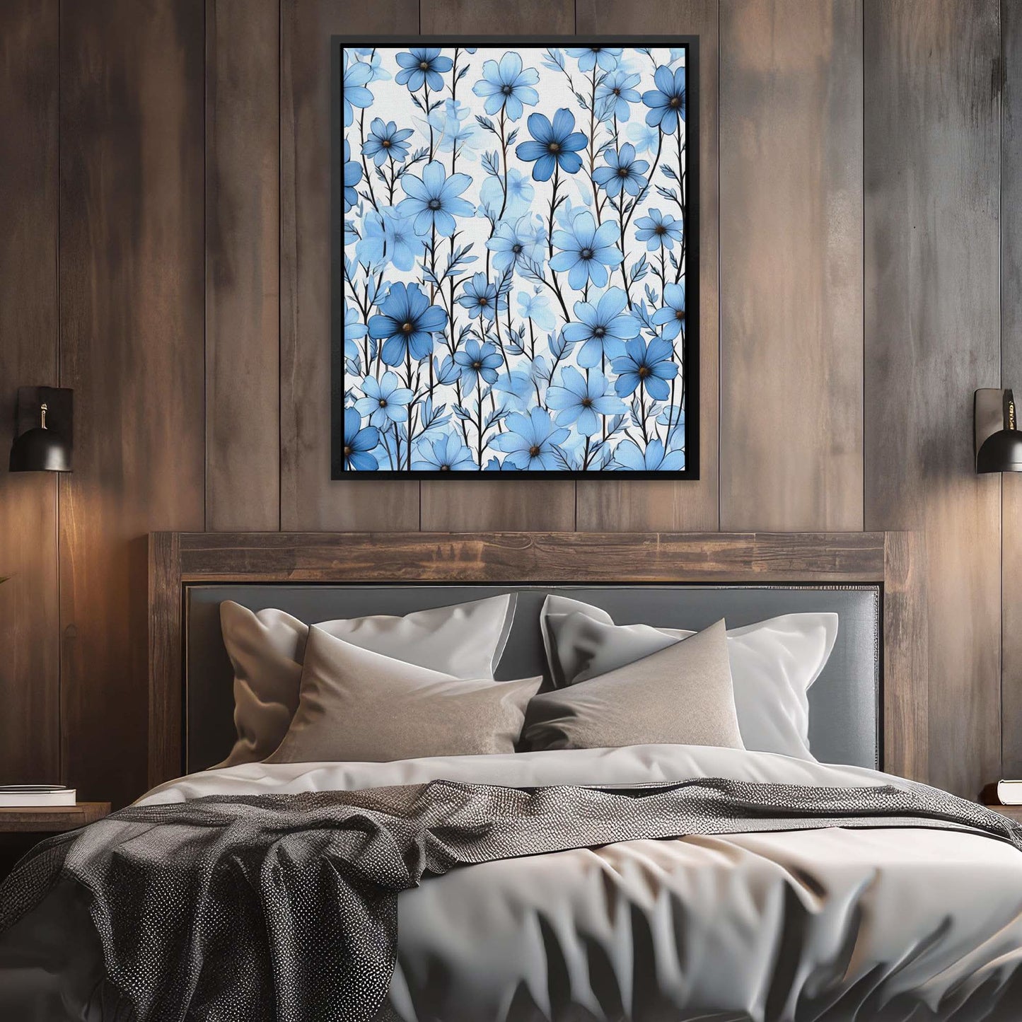 Floral Fantasy - Wall Art in Black Frame