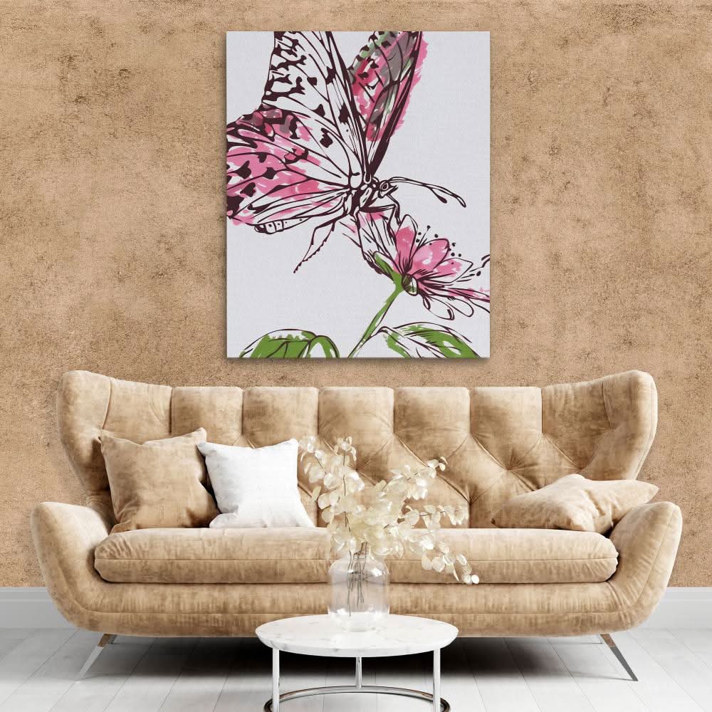Floral Flutter - Floral Wall Art in Black Frame
