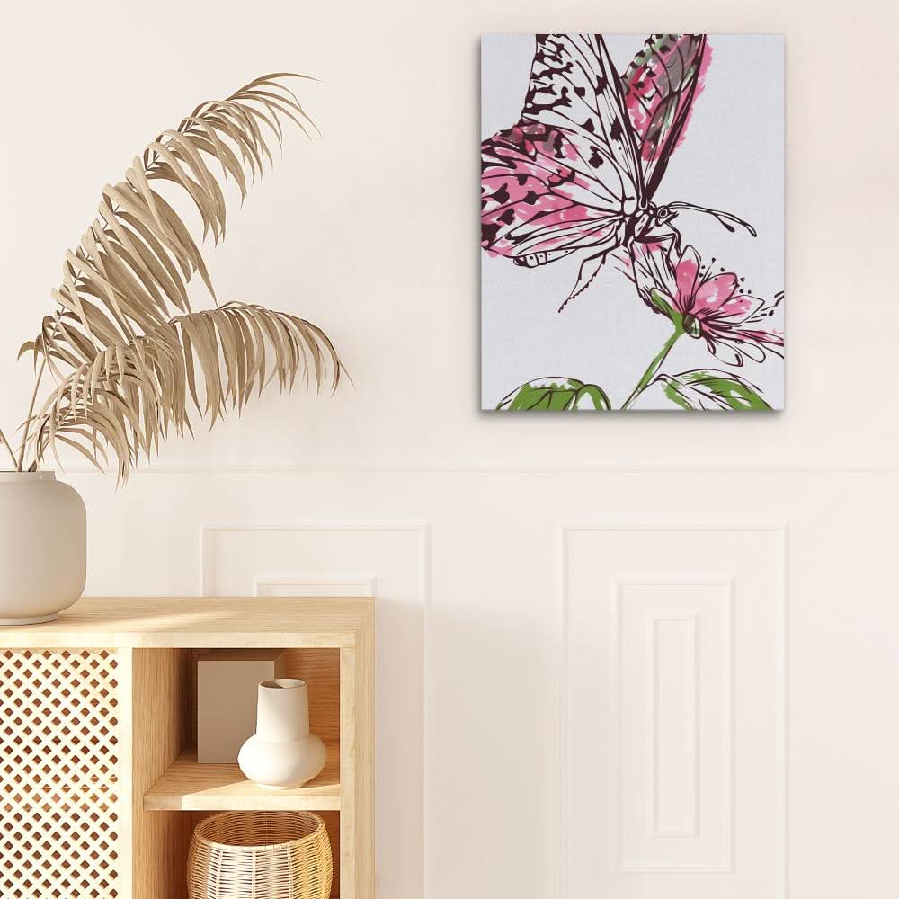 Floral Flutter - Pink Floral Canvas Print