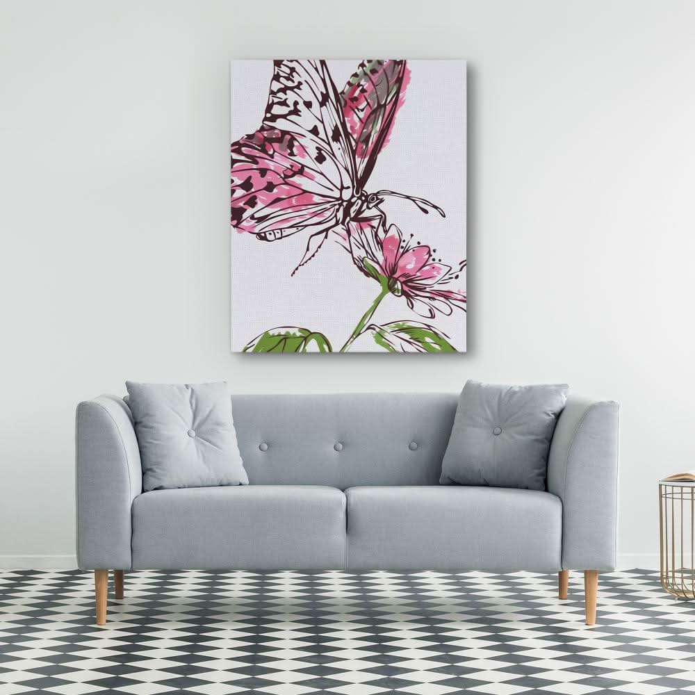 Floral Flutter - Large Minimalist Canvas Print