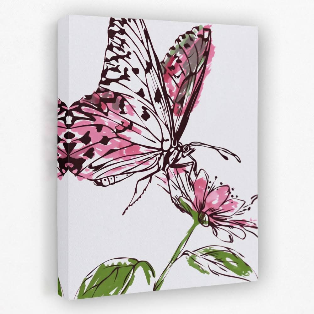 Floral Flutter - Butterfly Canvas Wall Art