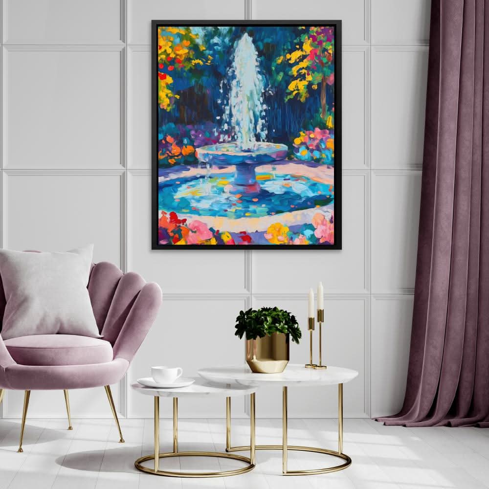 Floral Fountain - Large Canvas Print
