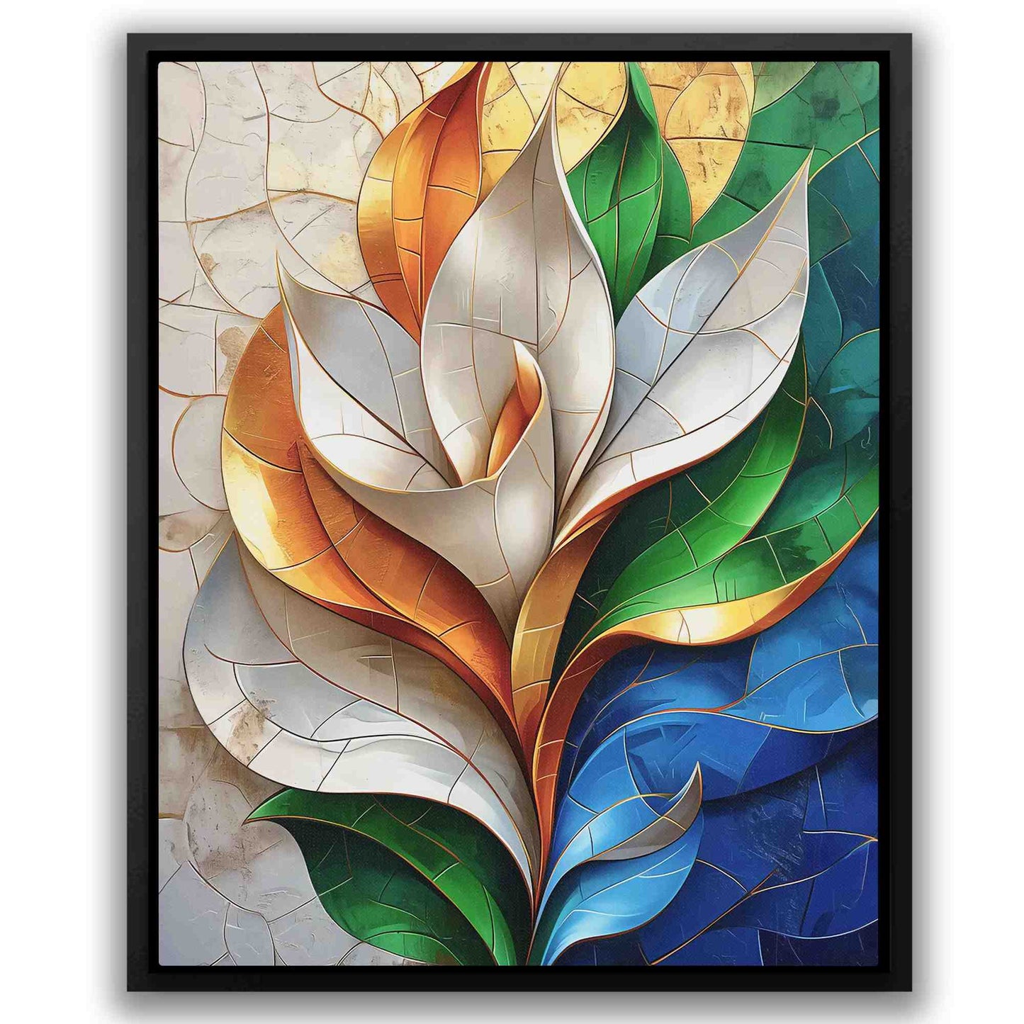 Floral Mystery - Blue Pattern Canvas Print