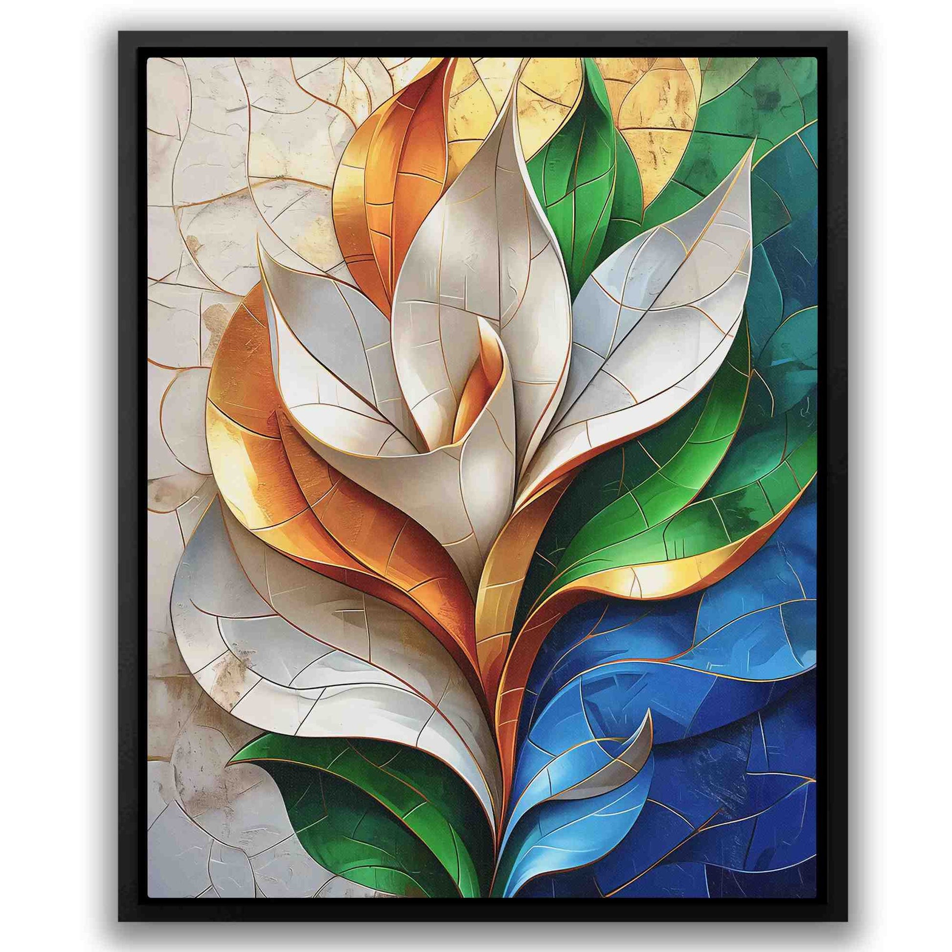 Floral Mystery - Blue Pattern Canvas Print