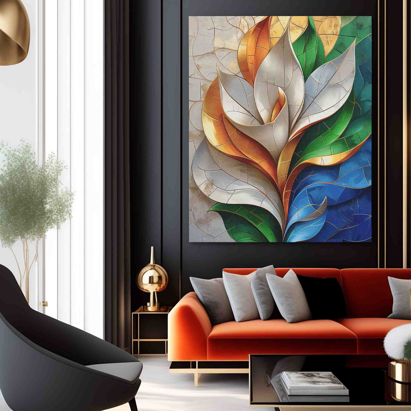 Floral Mystery - Blue Wall Art