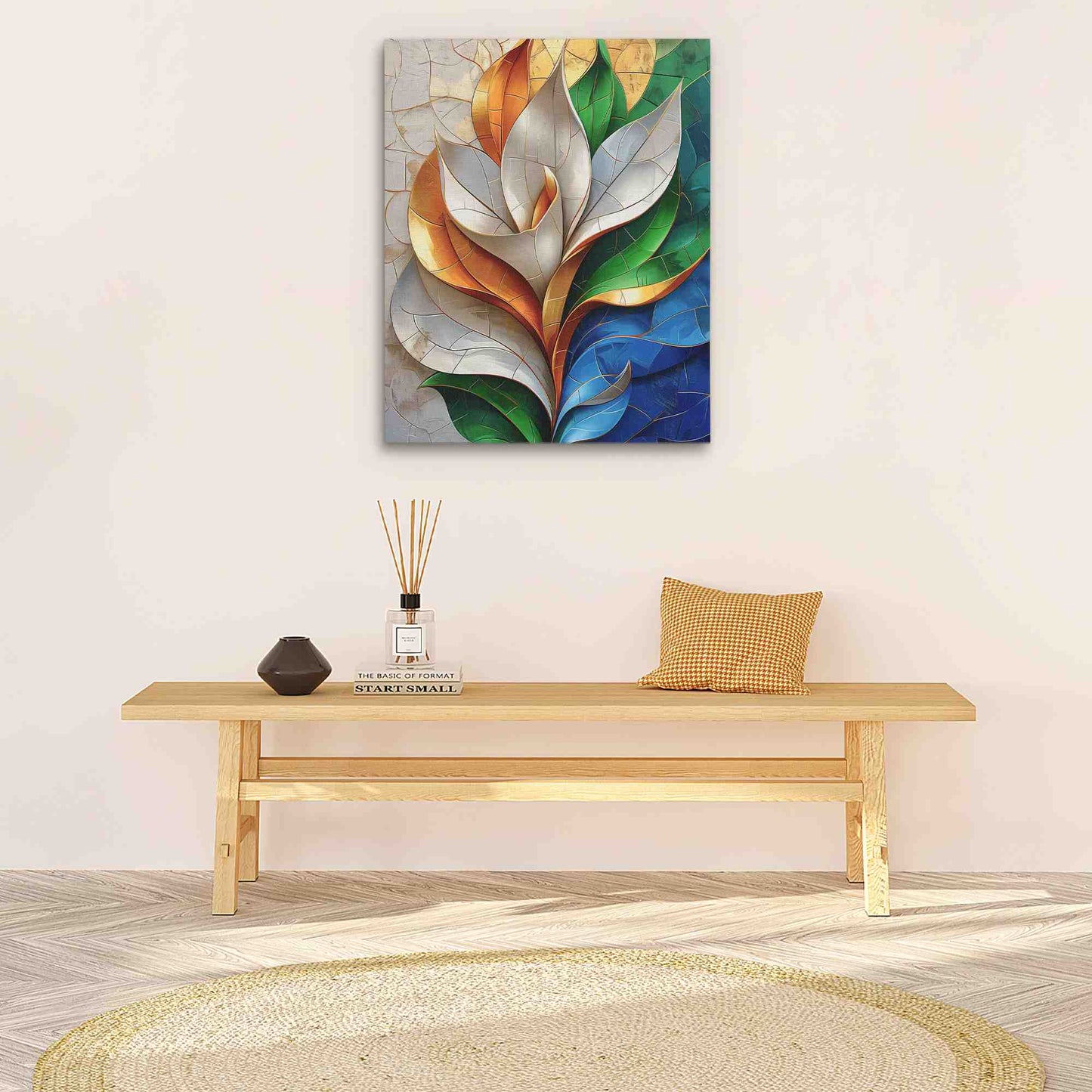 Floral Mystery - Abstract Blue Canvas Wall Art