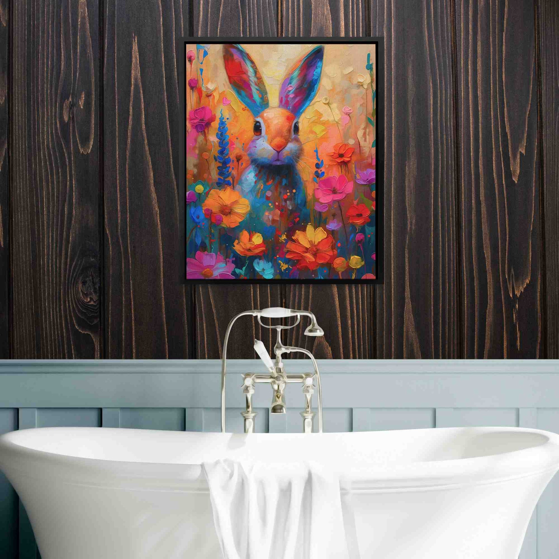 Floral Rabbit - Large Canvas Print