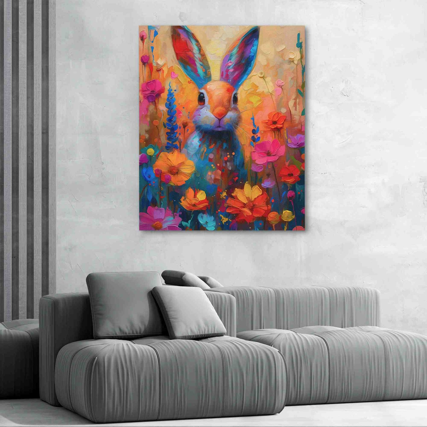 Floral Rabbit - Animals Art