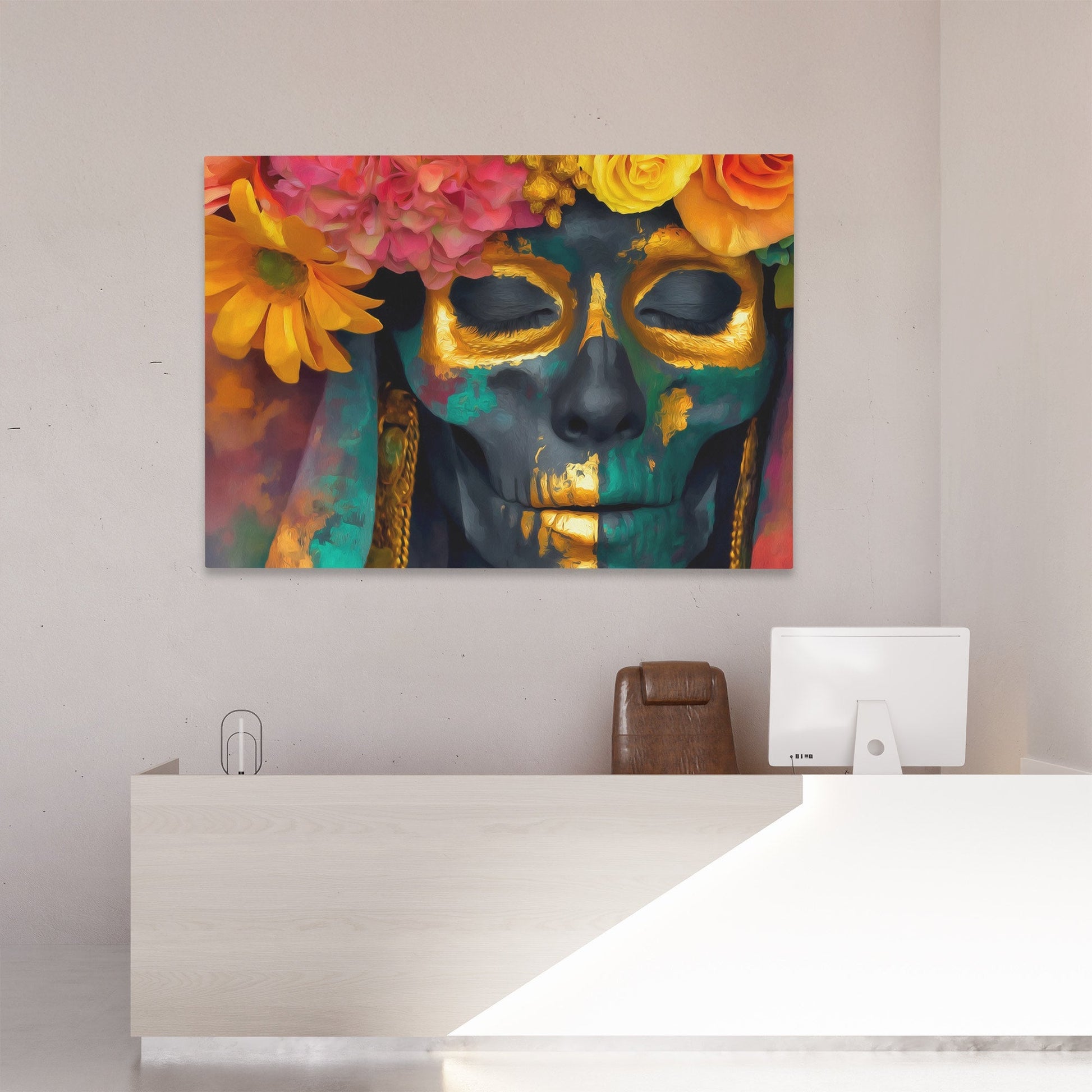 Floral Skull Celebration - Luxury Wall Art