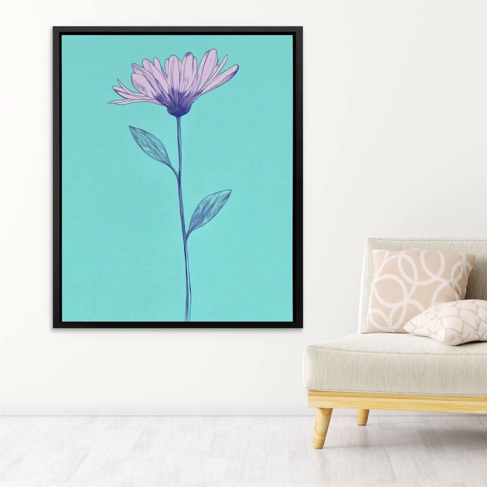 Floral Statement - Blue Lavender Canvas Print