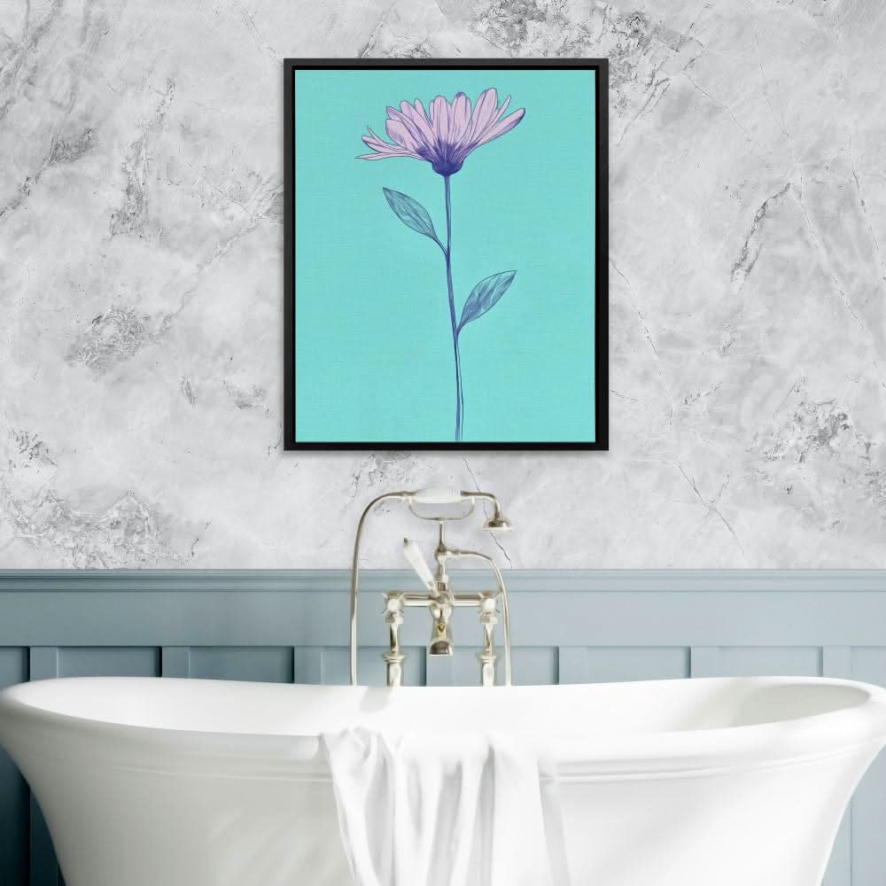 Floral Statement - Minimalist Wall Art in Black Frame