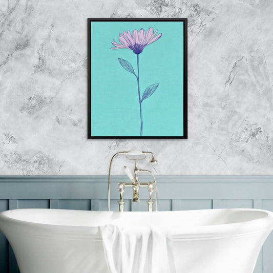Floral Statement - Minimalist Wall Art in Black Frame