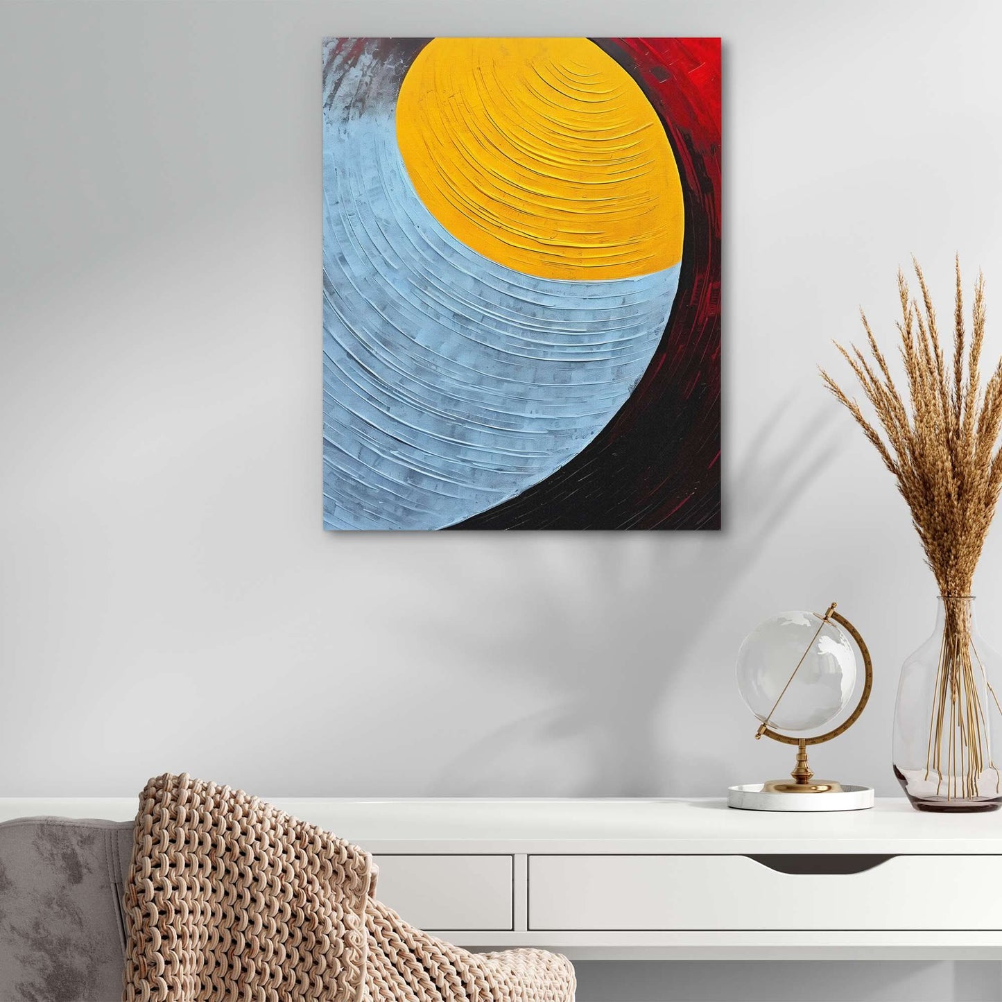 Flowing Color - Vertical Wall Art in Black Frame