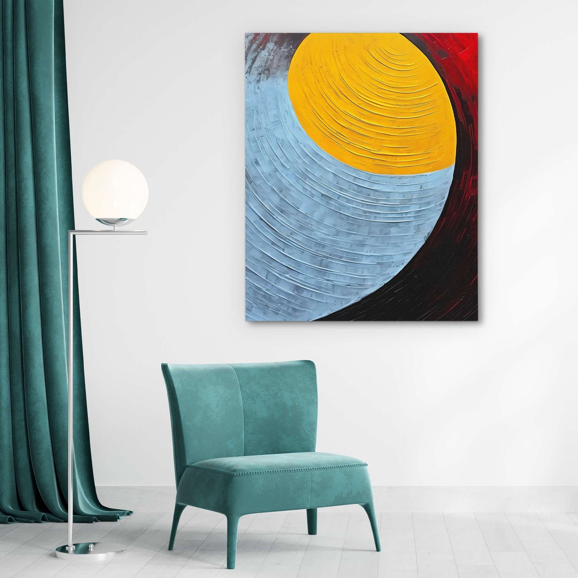 Flowing Color - Yellow Wall Art for Living Room