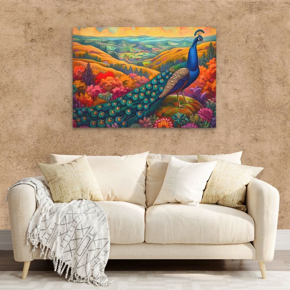 Flowing Feathered Tail - Wall Art in Black Frame