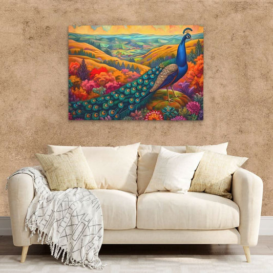 Flowing Feathered Tail - Wall Art in Black Frame