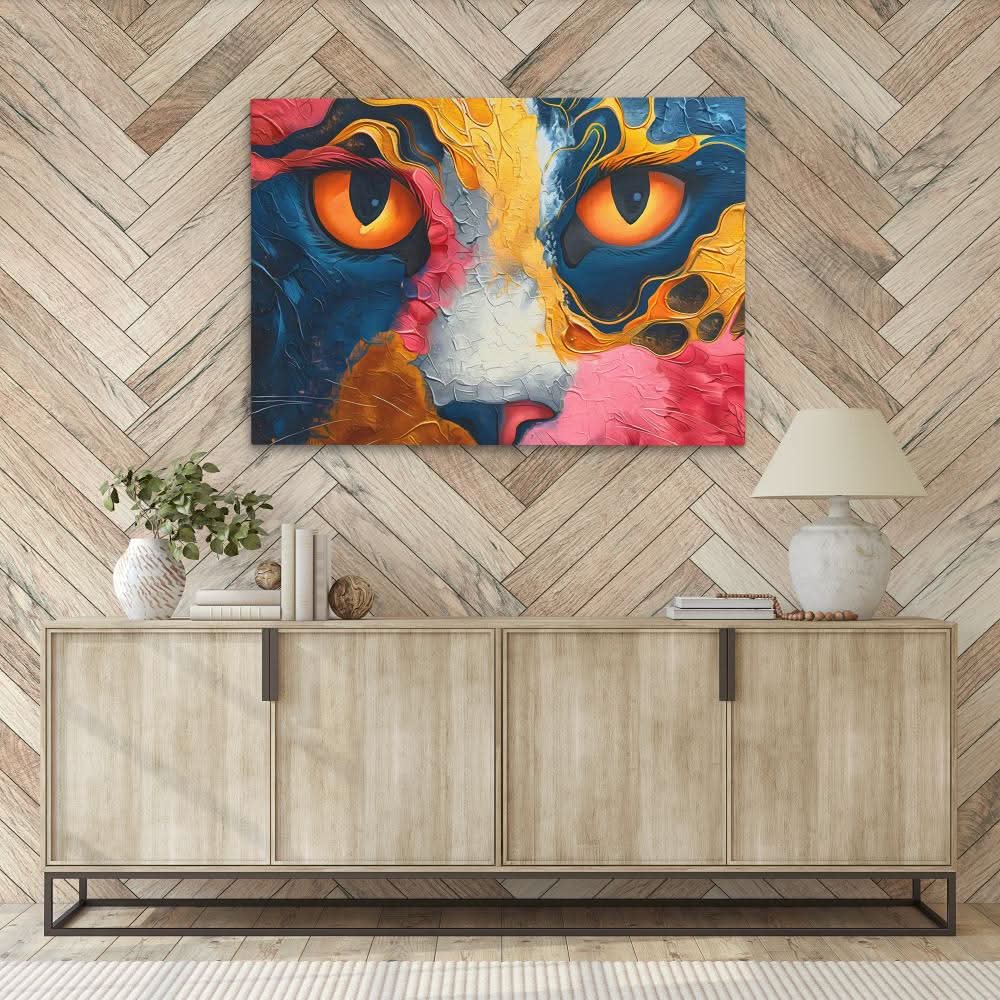 Flowing Feline - Large Abstract Canvas Print