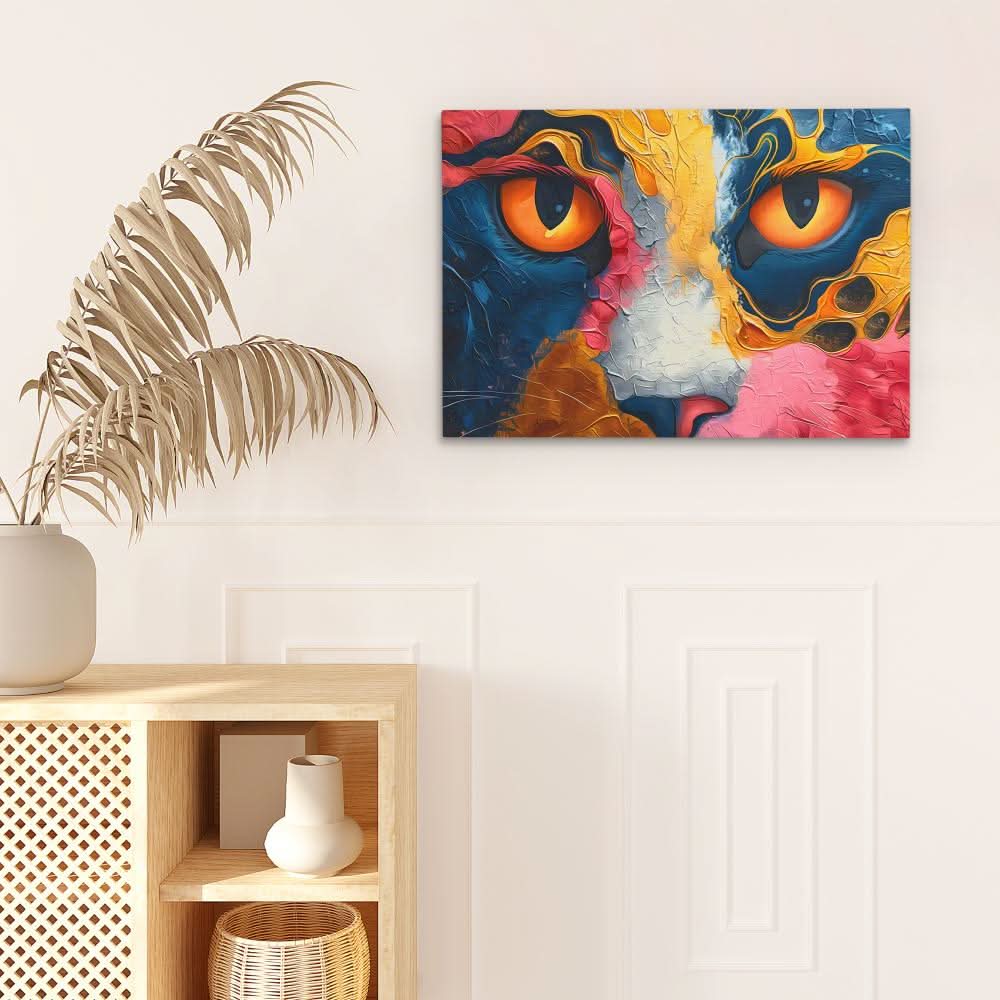 Flowing Feline - Colorful Big Cat Canvas Print