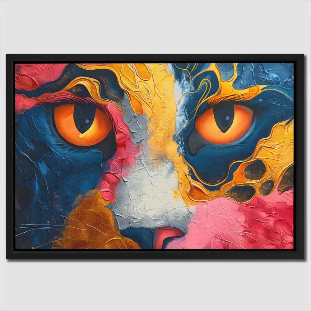 Flowing Feline - Maximalist Gold Canvas Wall Art