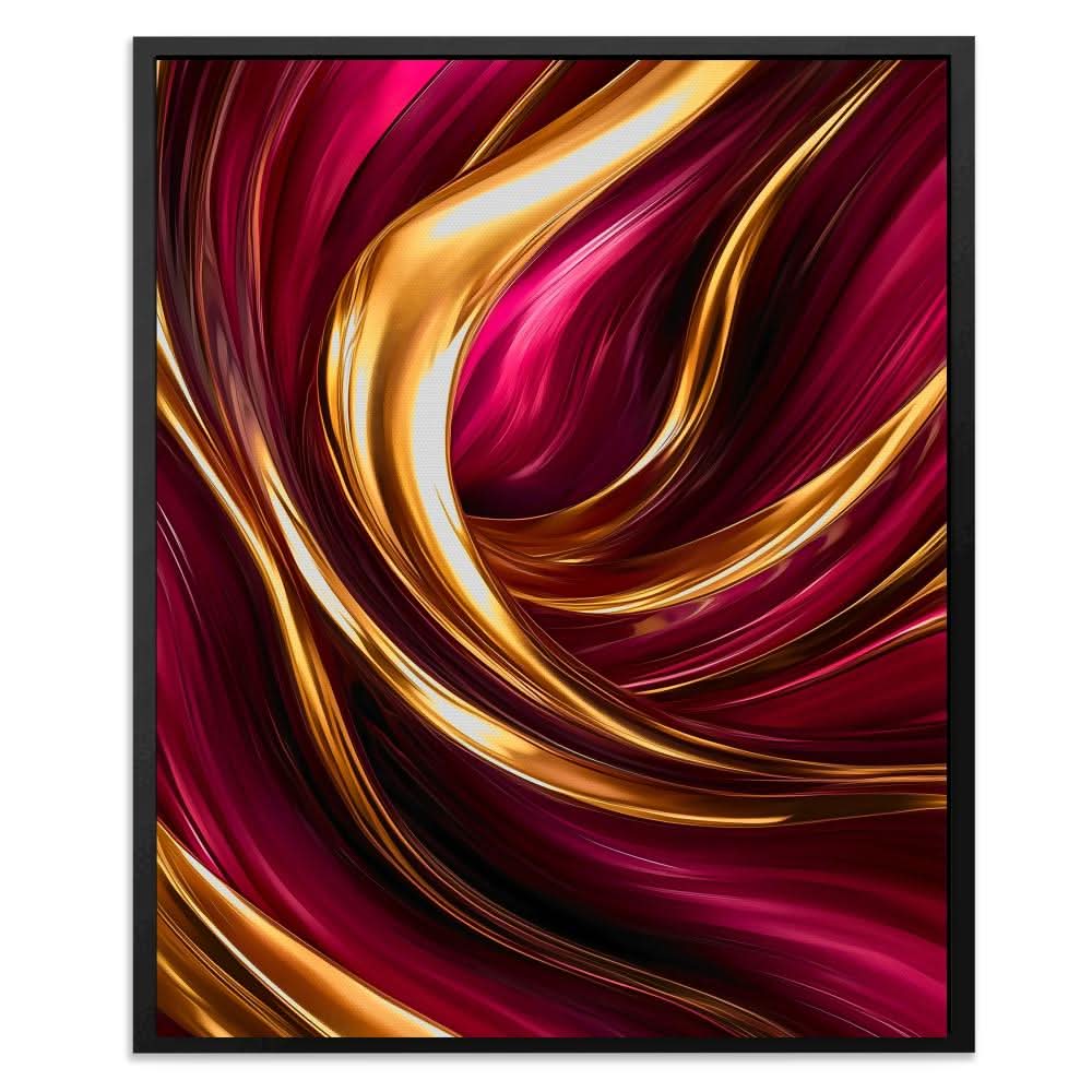 Flowing Gold and Pink - Abstract Gold Canvas Wall Art