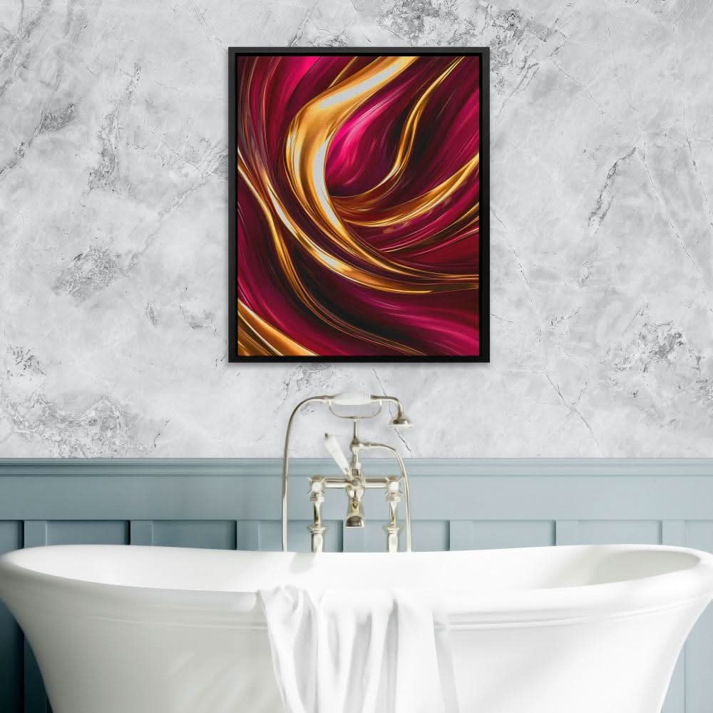 Flowing Gold and Pink - Gold Magenta Canvas Print