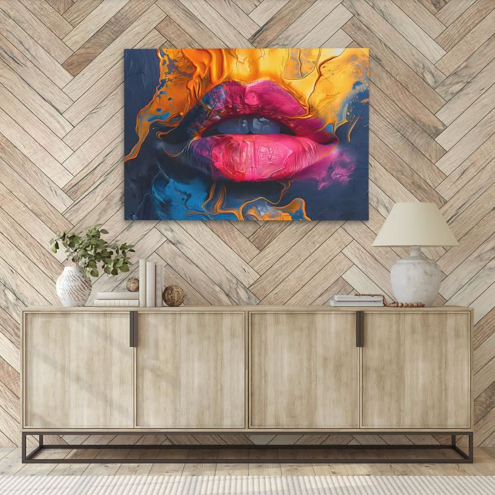 Flowing Lips - Large Abstract Canvas Print