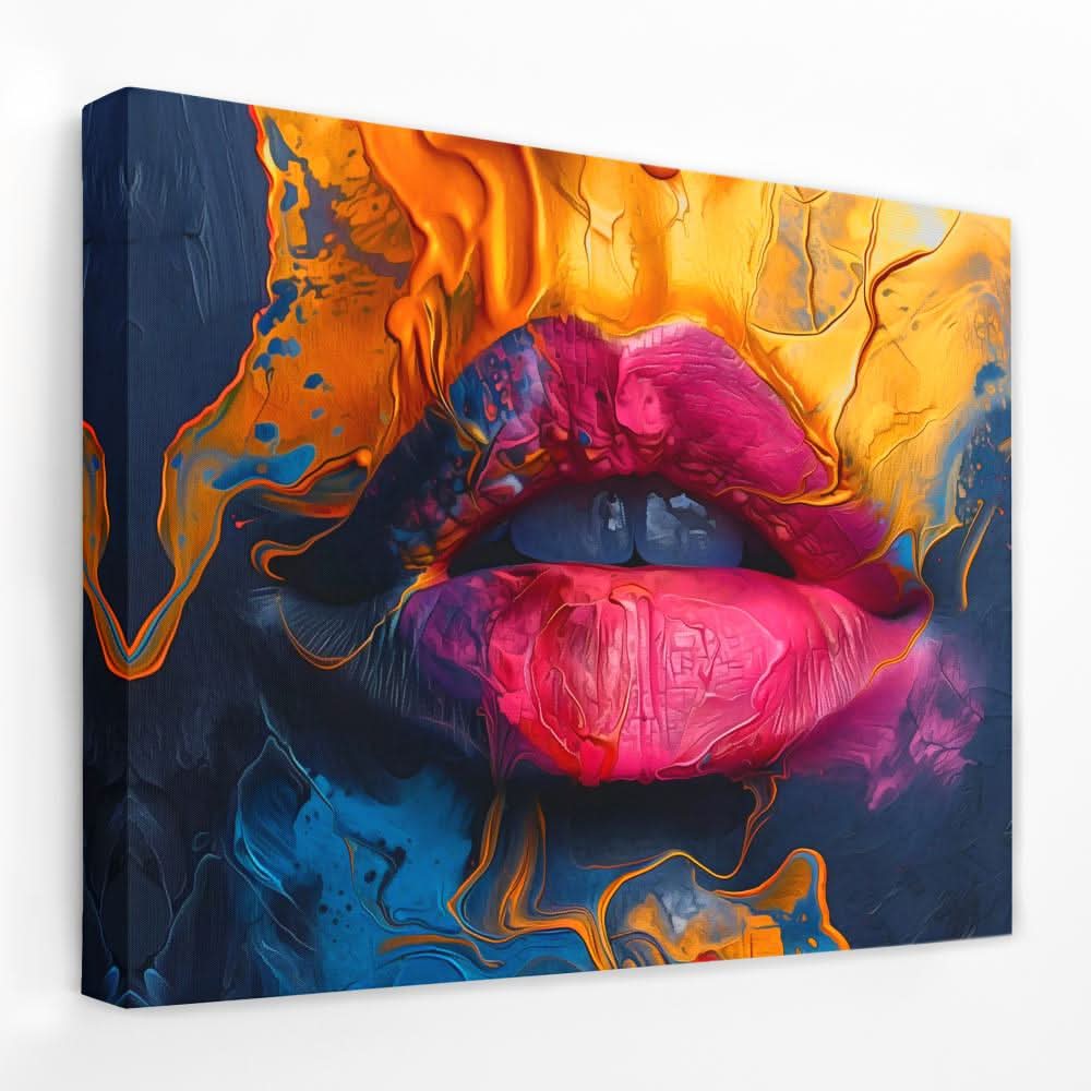 Flowing Lips - Feminine Canvas Wall Art