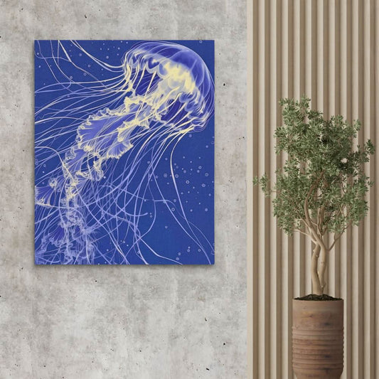 Flowing Ocean Beauty - Minimalist Wall Art in Black Frame