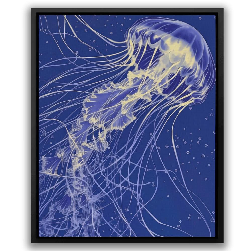 Flowing Ocean Beauty - Minimalist Blue Canvas Wall Art