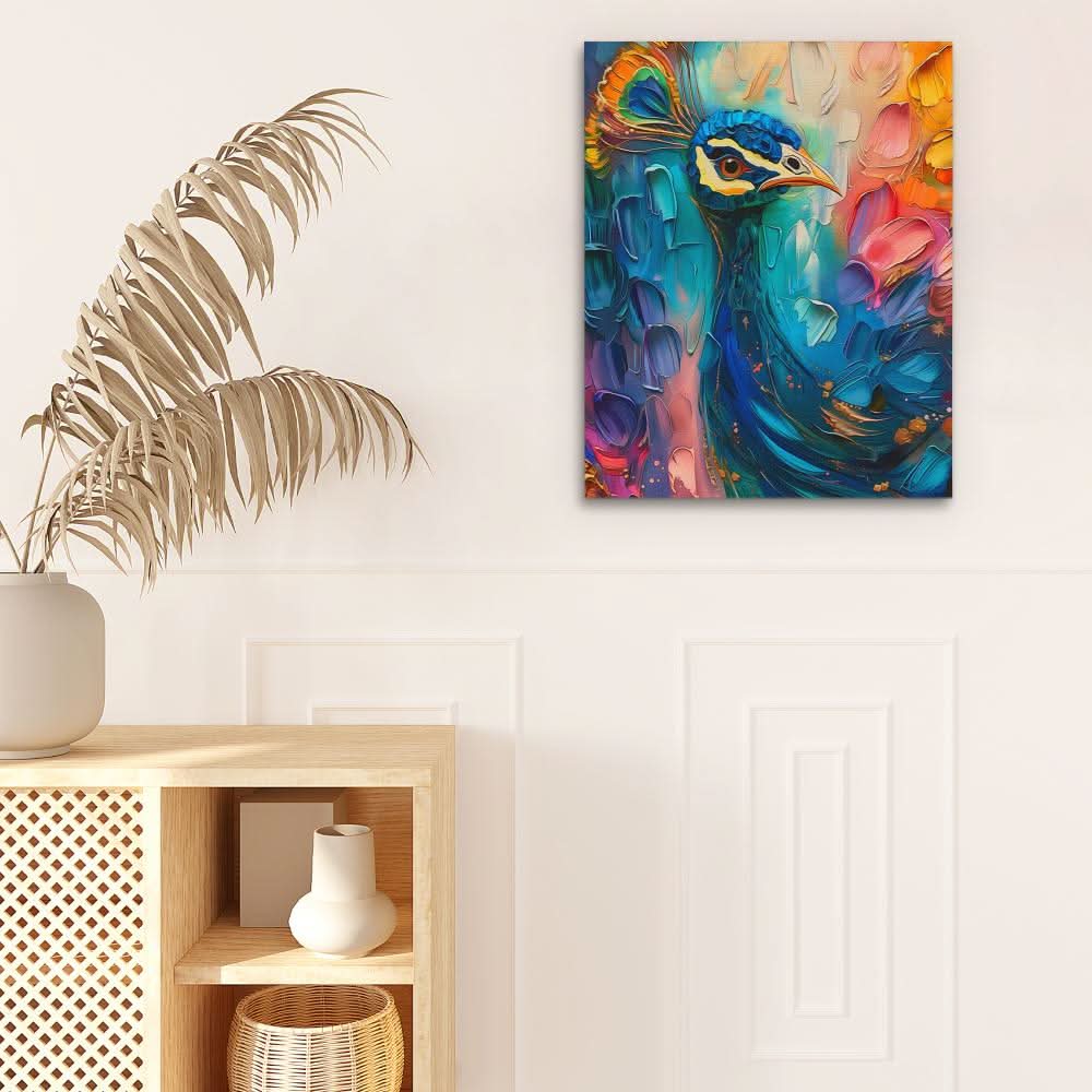 Flowing Rainbow Peacock - Animals Art for Bedroom