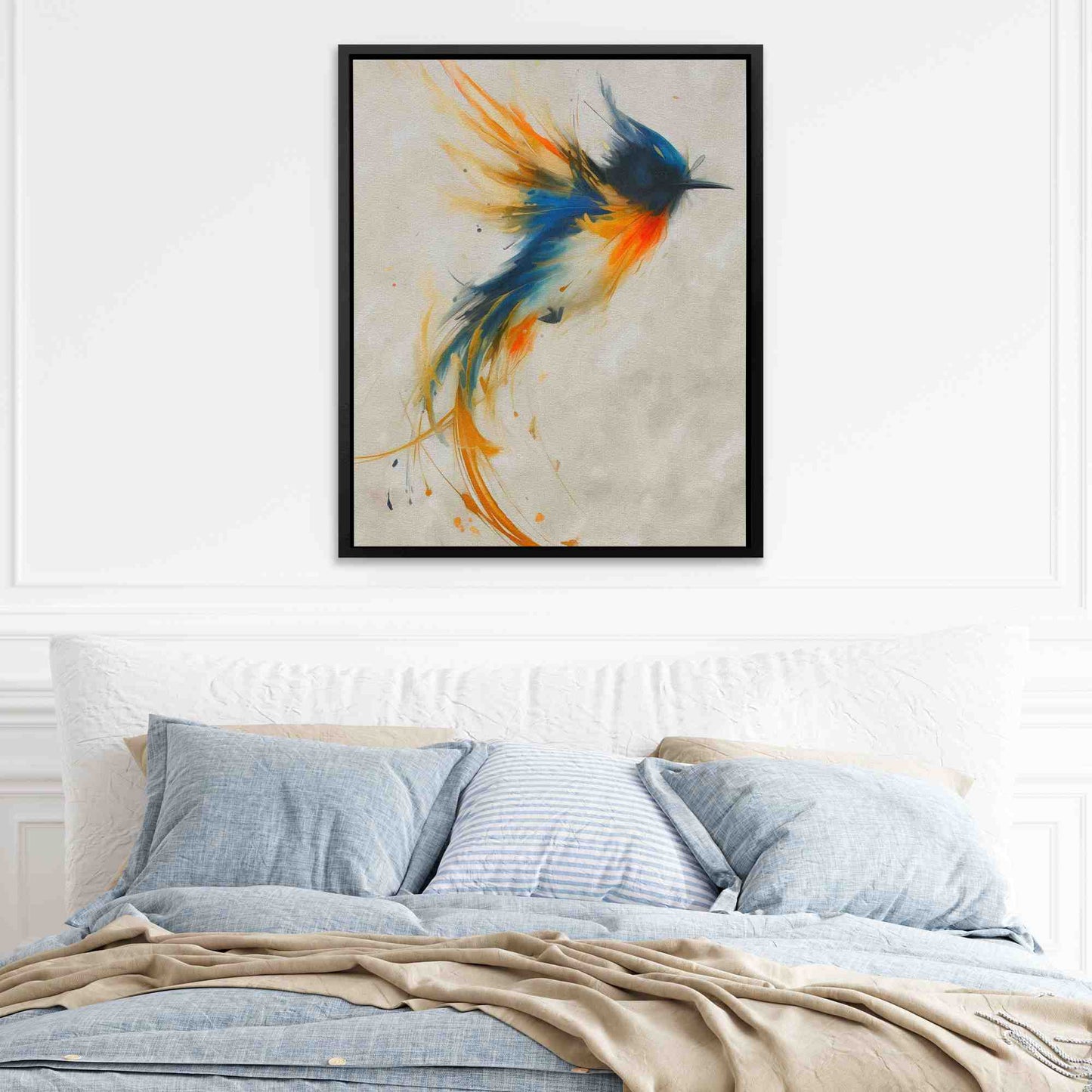 Flowing Wings - Abstract Beige Canvas Wall Art