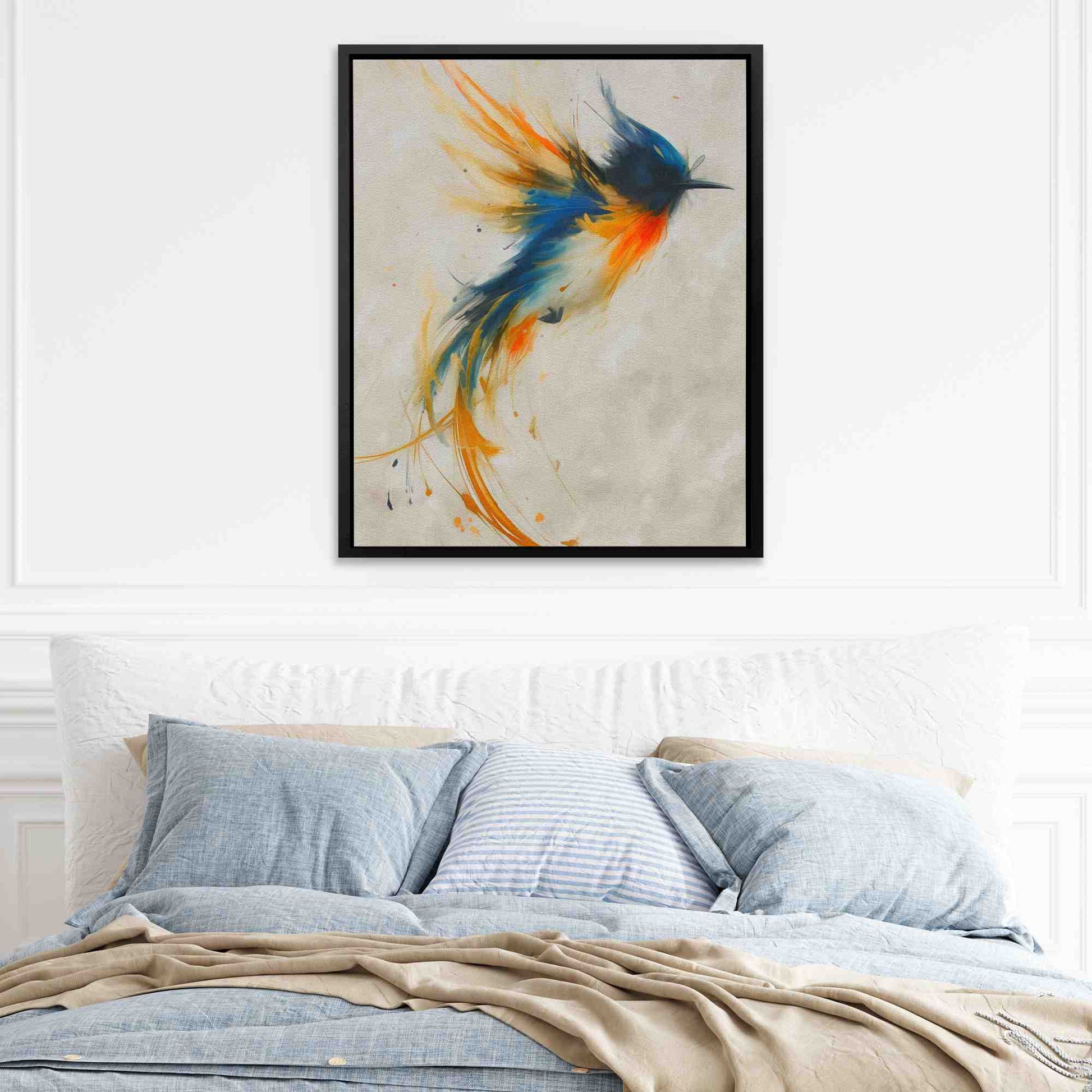 Flowing Wings - Abstract Beige Canvas Wall Art