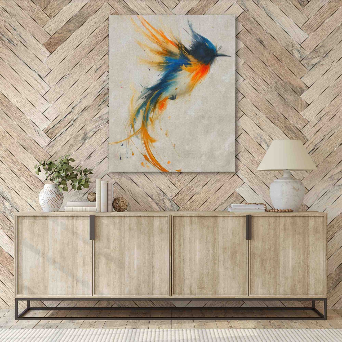 Flowing Wings - Abstract Wall Art in Black Frame