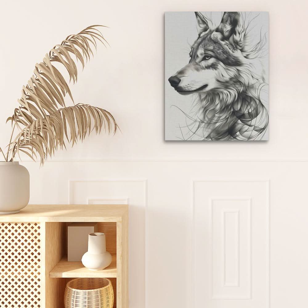 Flowing Wolf - Canine Canvas Print