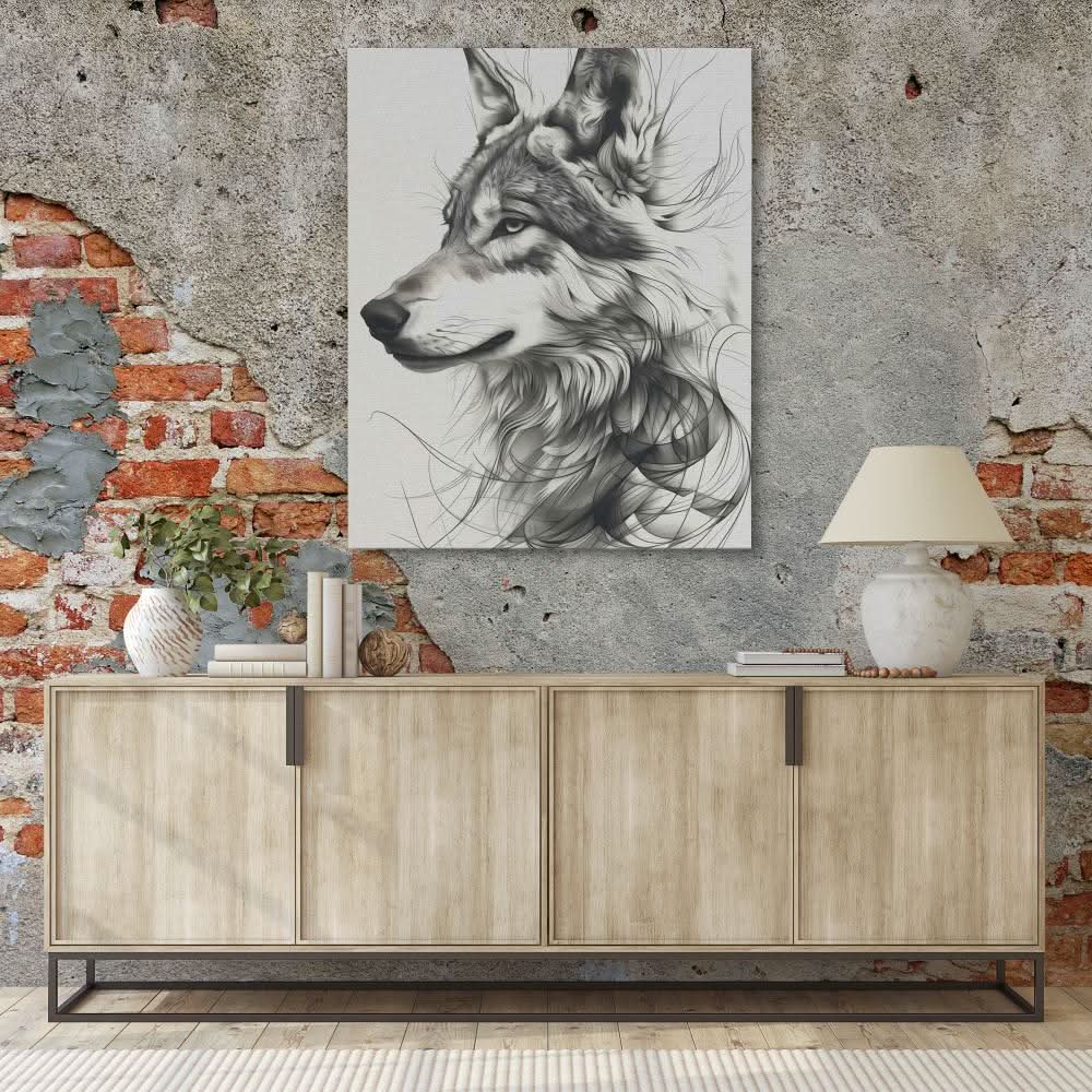 Flowing Wolf - Framed Art Print