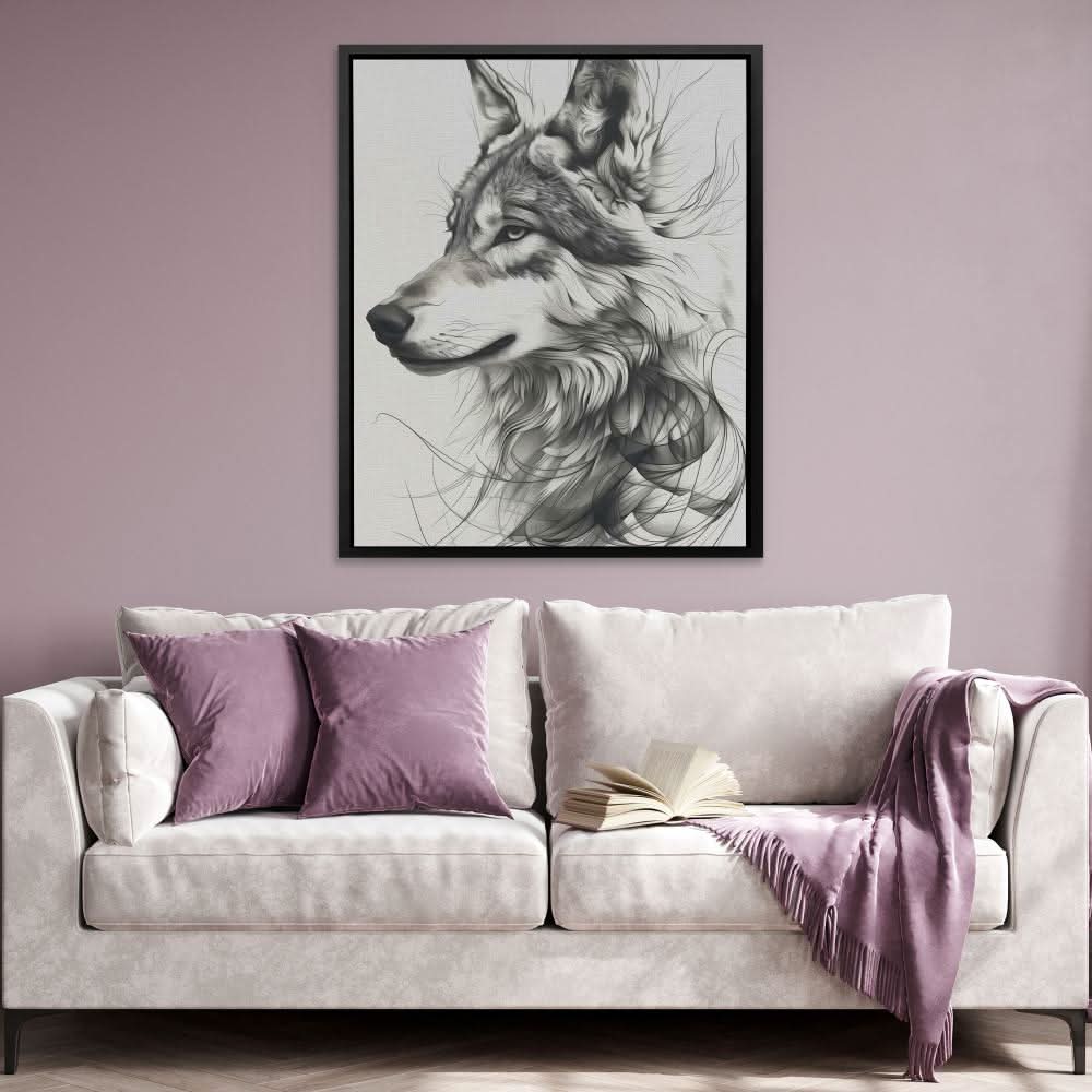 Flowing Wolf - Large Canvas Print