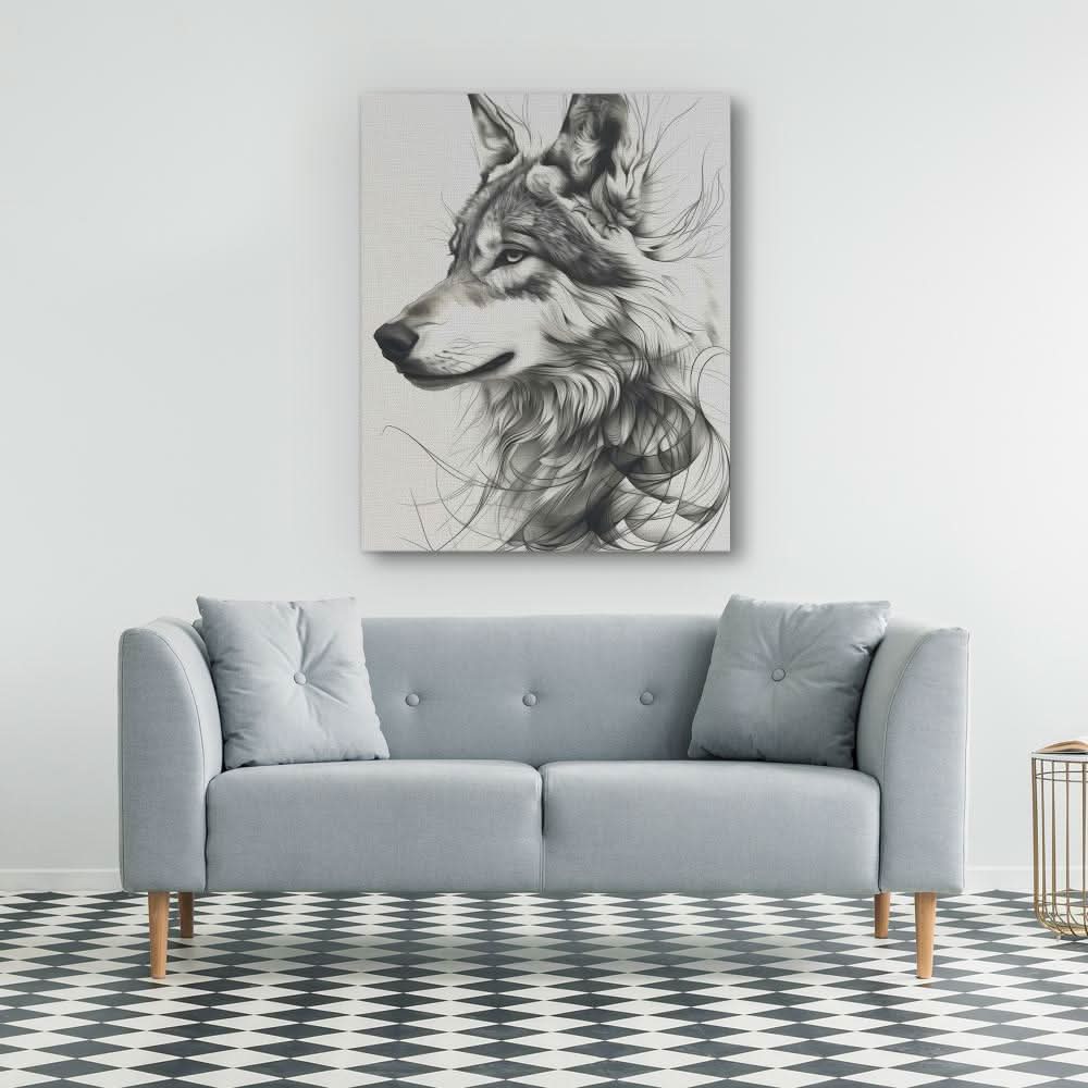 Flowing Wolf - Canvas Wall Art