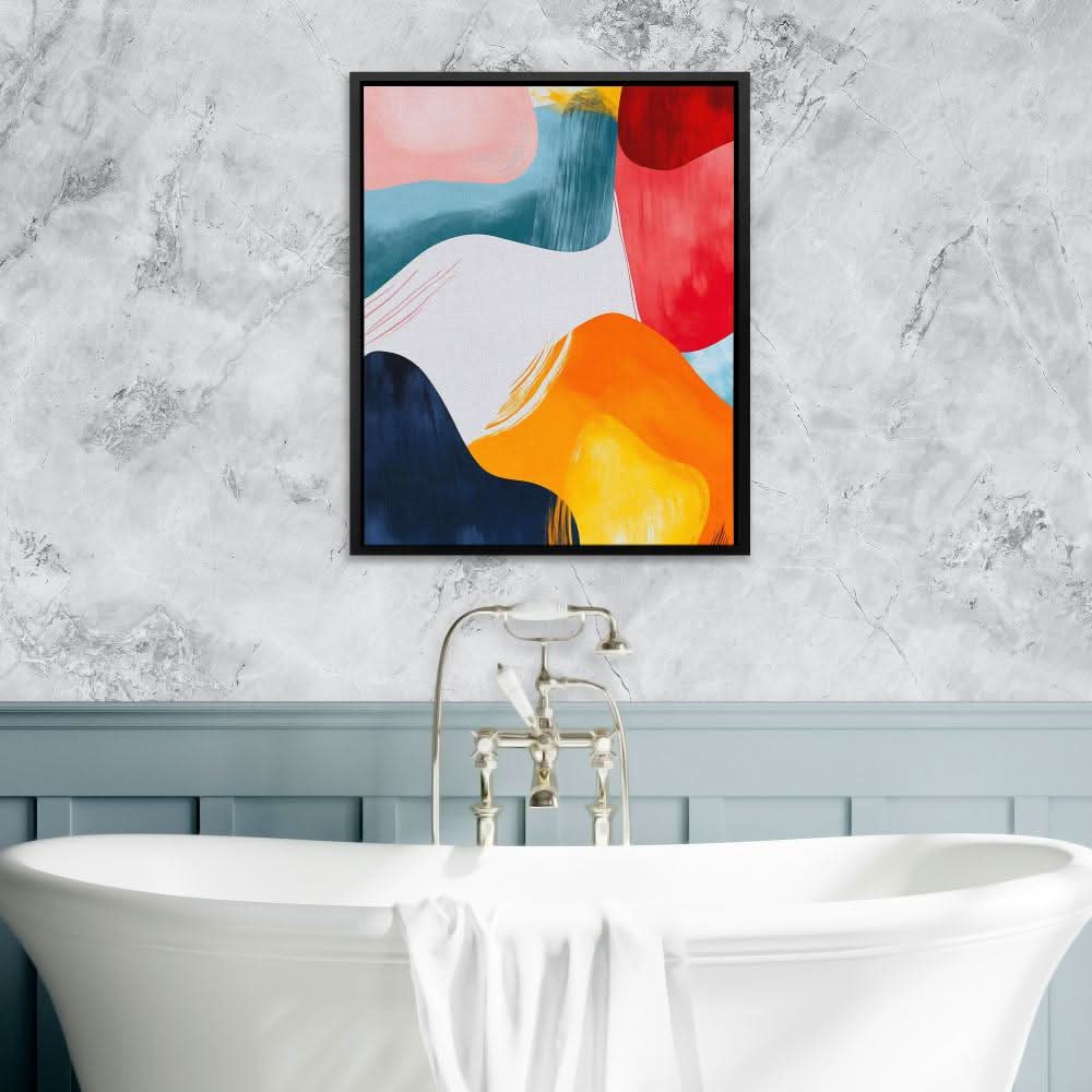 Fluid Harmony - Abstract Wall Art in Black Frame