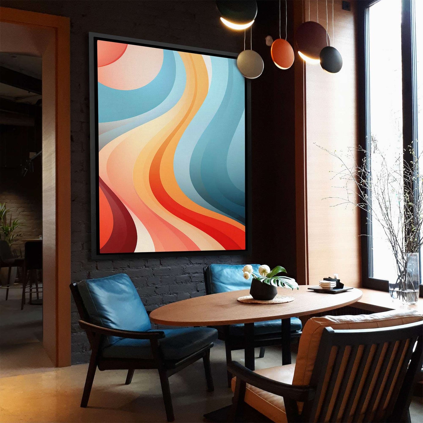 Fluid Illusions - Blue Canvas Print