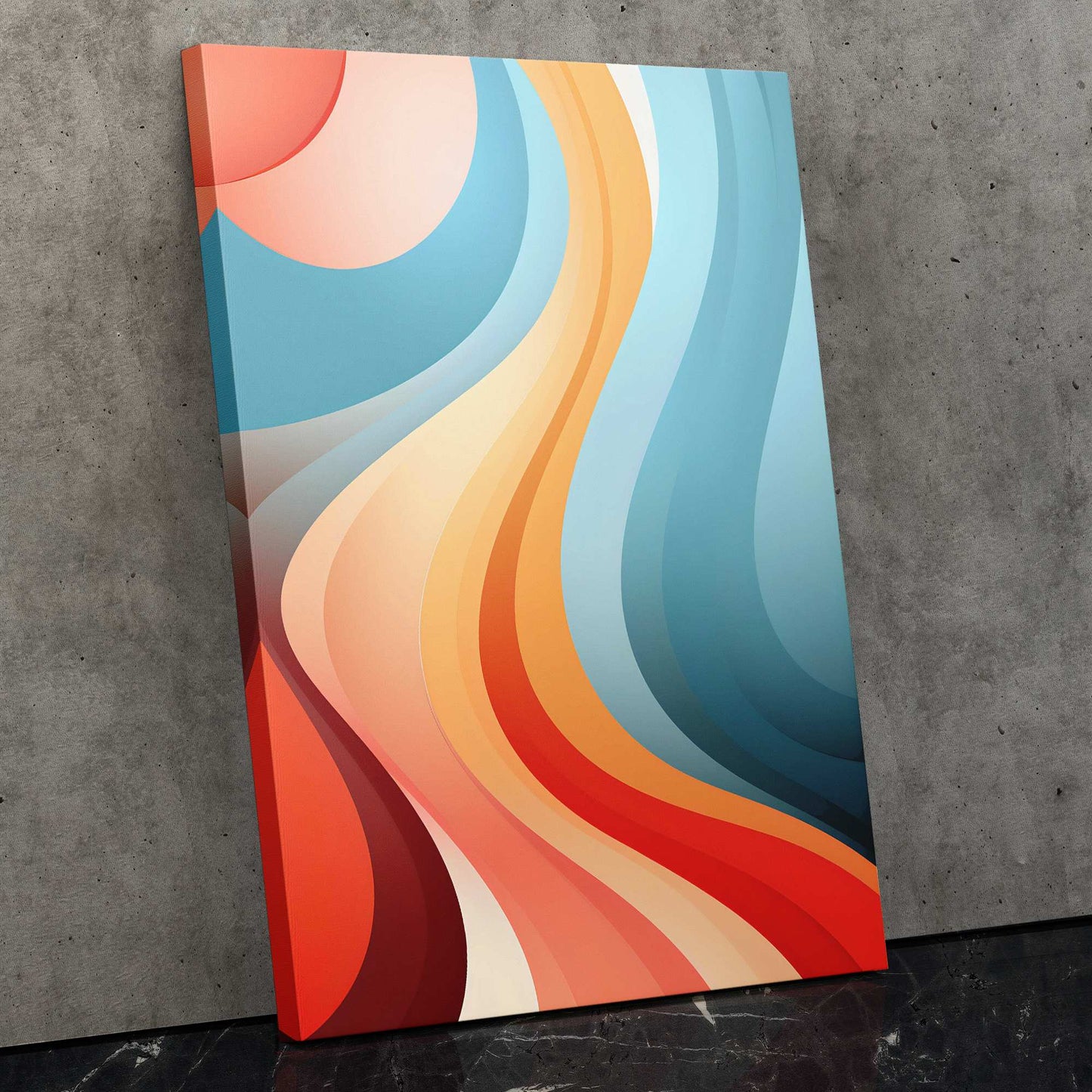 Fluid Illusions - Abstract Blue Canvas Wall Art