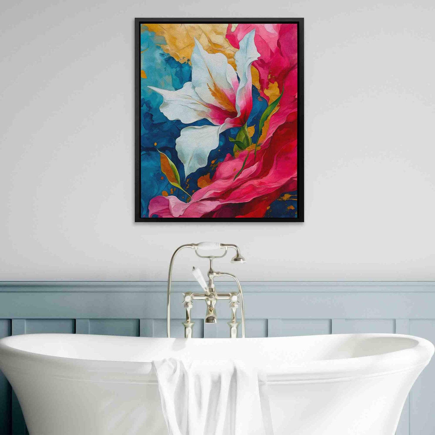 Fluid Lily - Abstract Colorful Canvas Wall Art