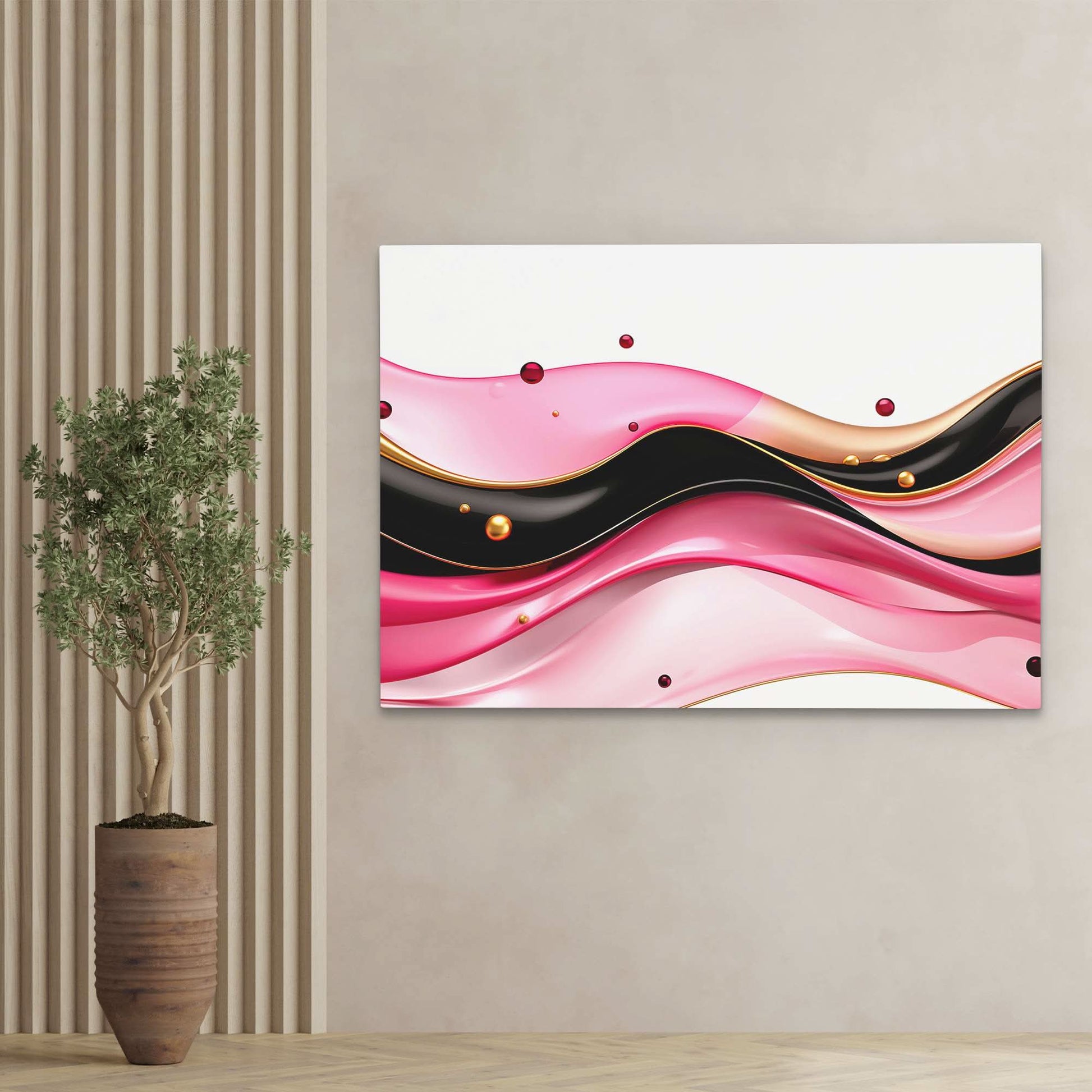 Fluid Pink River - Horizontal Art for Bathroom