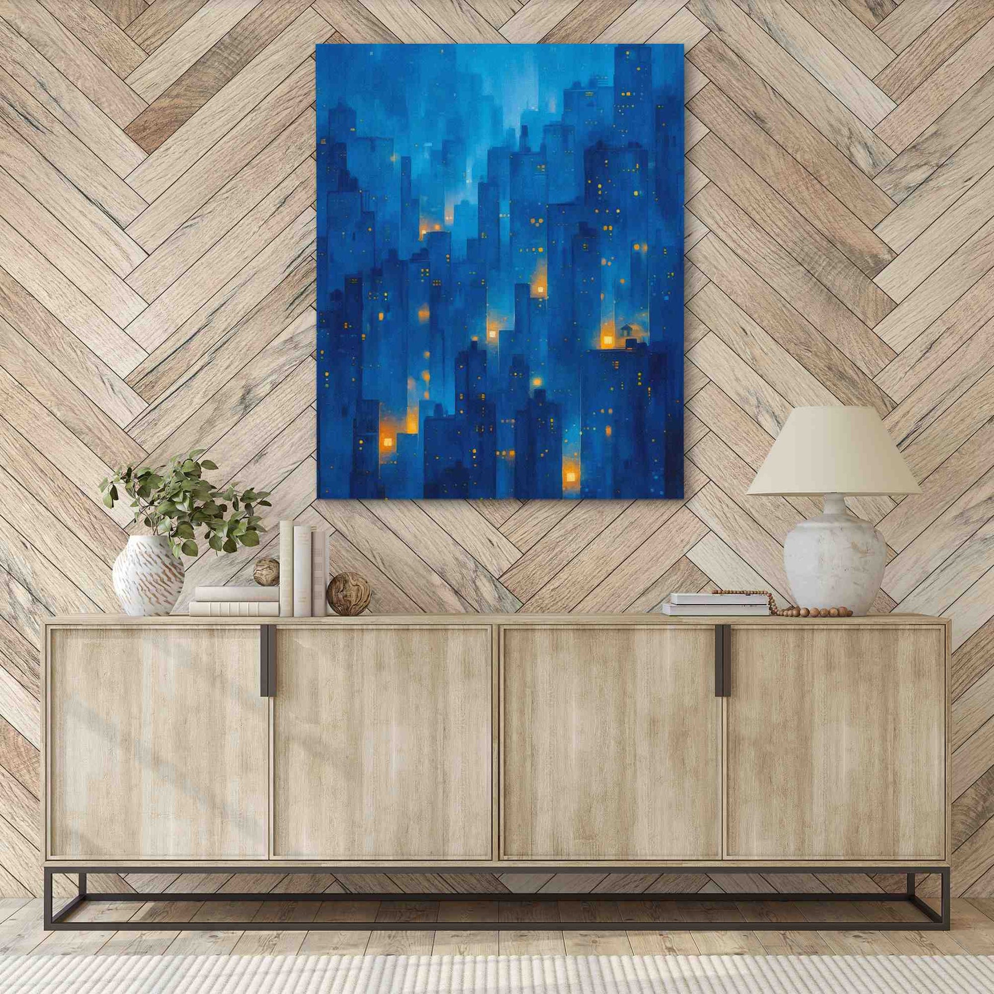 Foggy City - Royal Wall Art in Black Frame