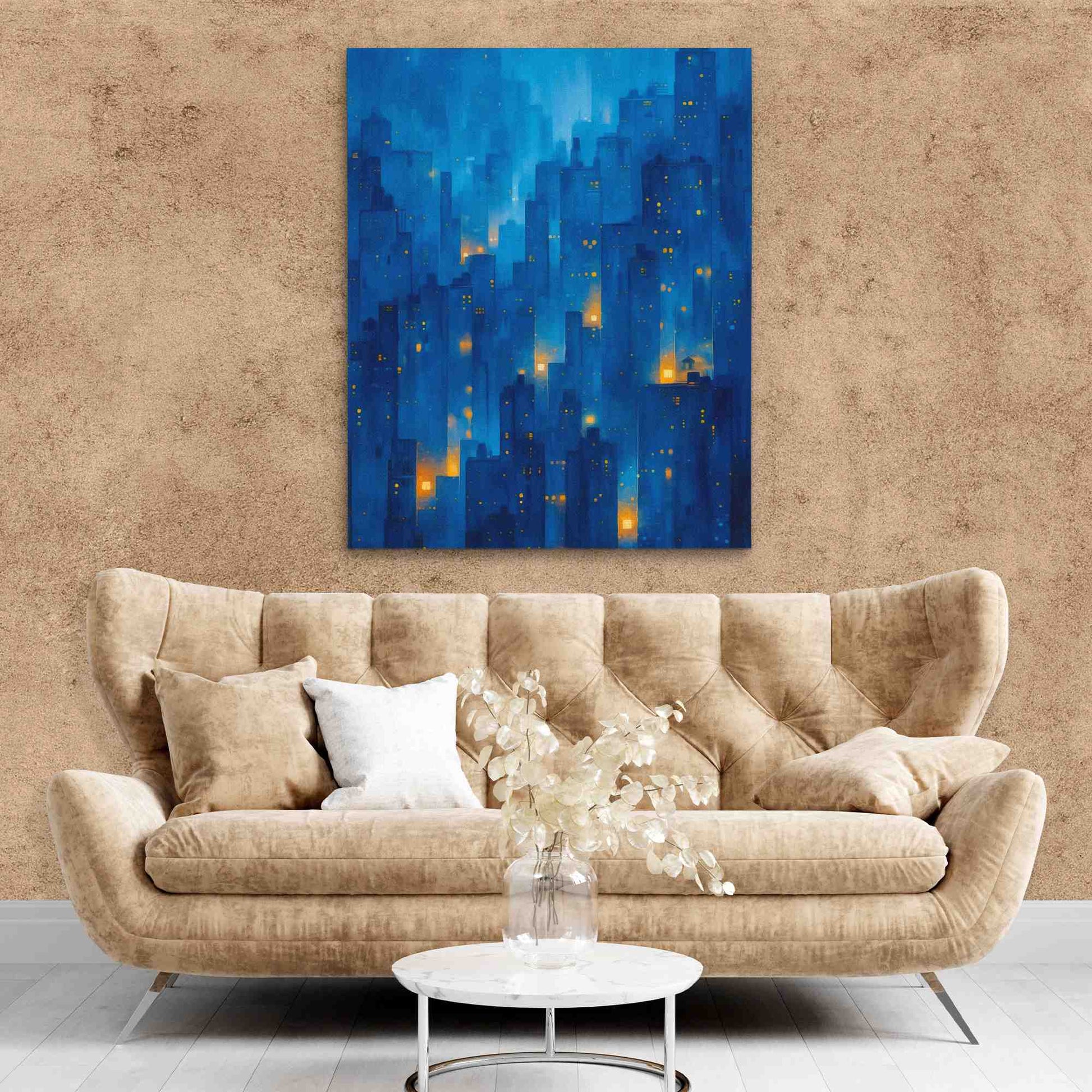 Foggy City - Large Abstract Canvas Print