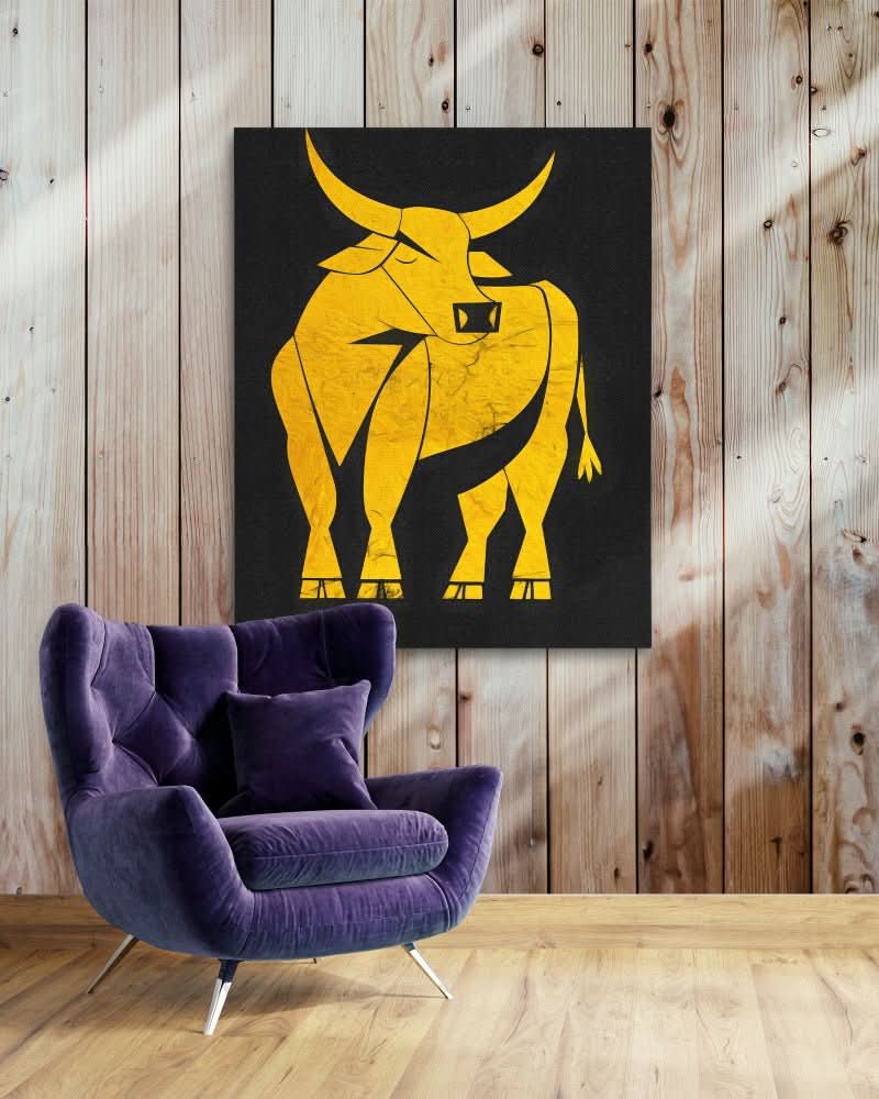 Force in Form - Black and Gold Masculine Canvas Print