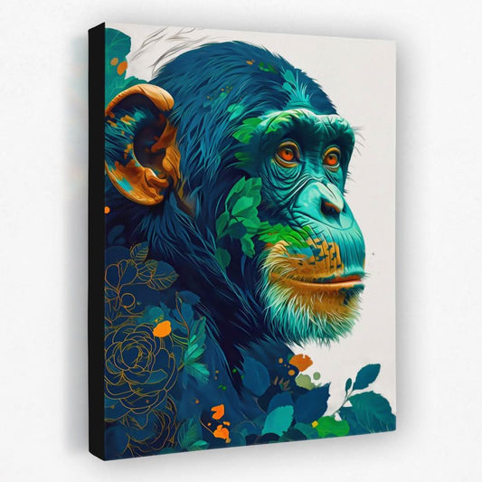 Forest Chimp - Animals Canvas Wall Art