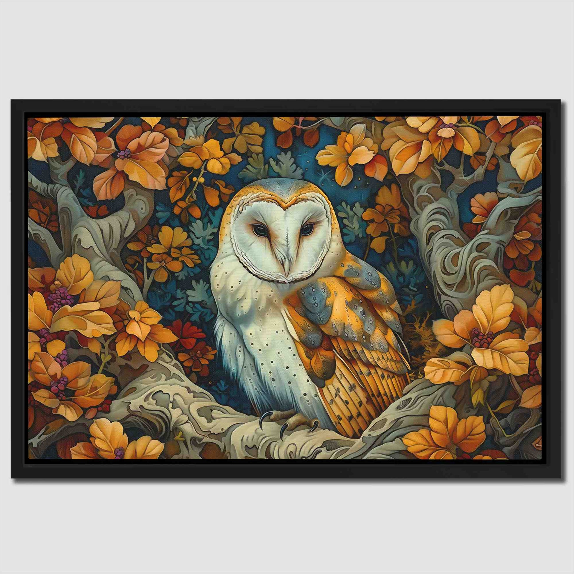 Forest Owl - Earth Tones Fall Canvas Print